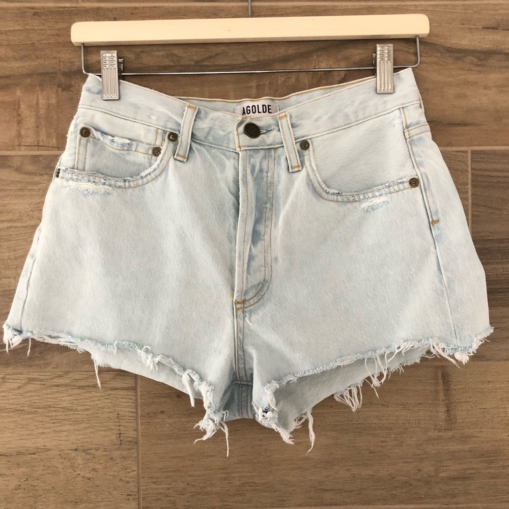 Agolde Light Wash Cutoff Jean Shorts Size 24